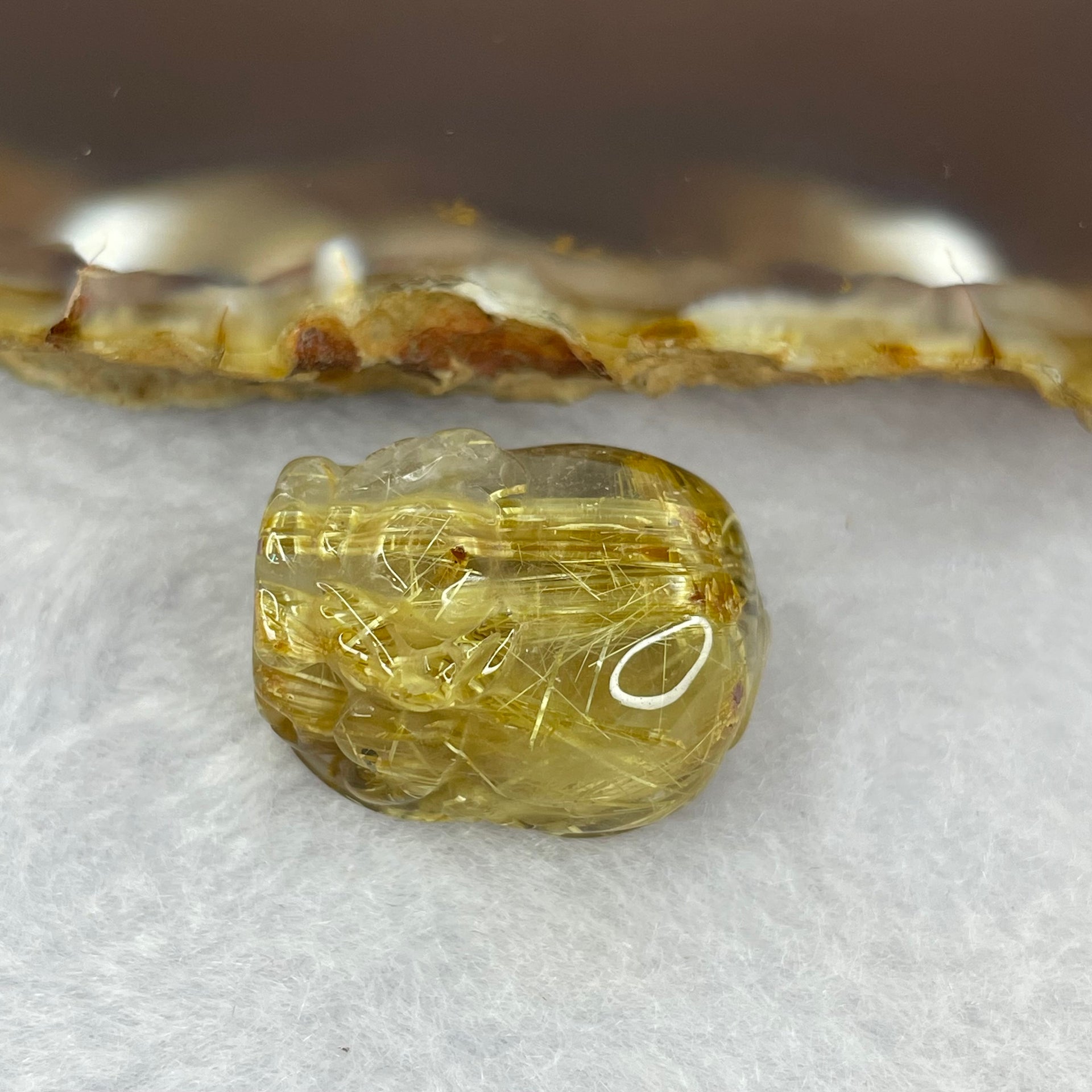 Good Grade Natural Golden Shun Fa Rutilated Quartz Pixiu Charm for Bracelet 天然金顺发水晶貔貅 6.38g 20.1 by 15.3 by 11.9mm - Huangs Jadeite and Jewelry Pte Ltd