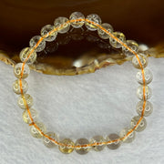 Natural Golden Rutilated Quartz Beads 天然金发水晶手链 15.58g 15.5cm 7.9mm 25 Beads - Huangs Jadeite and Jewelry Pte Ltd