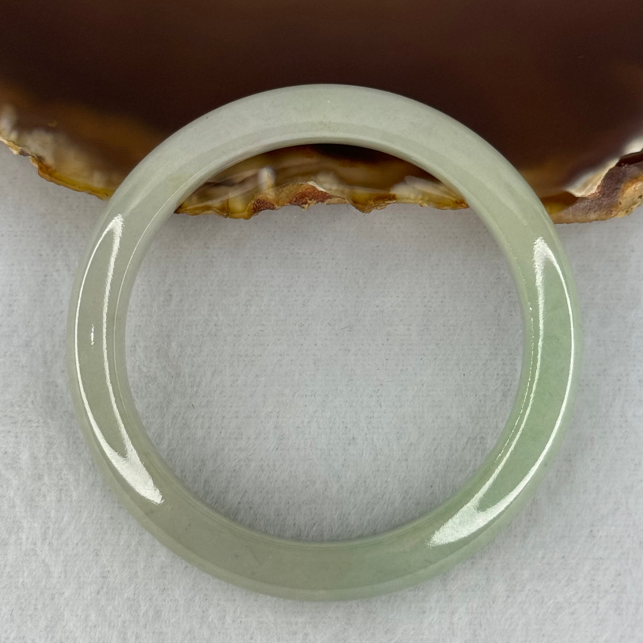 Baby Kids Type A Light Green Jadeite Bangle Internal Diameter 44.3mm 23.73g 8.9 by 6.4mm (Perfect)