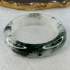 Transparent Colourless with Moss Green Piao Hua Sodium Feldspar Jade Bangle 水沫玉手镯 Internal Diameter 54.3mm 62.59g 16.2 by 9.9mm