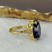 Natural Amethyst in Gold Colour Ring (Adjustable Size) 4.83g 17.9 by 12.9 by 7.5mm - Huangs Jadeite and Jewelry Pte Ltd