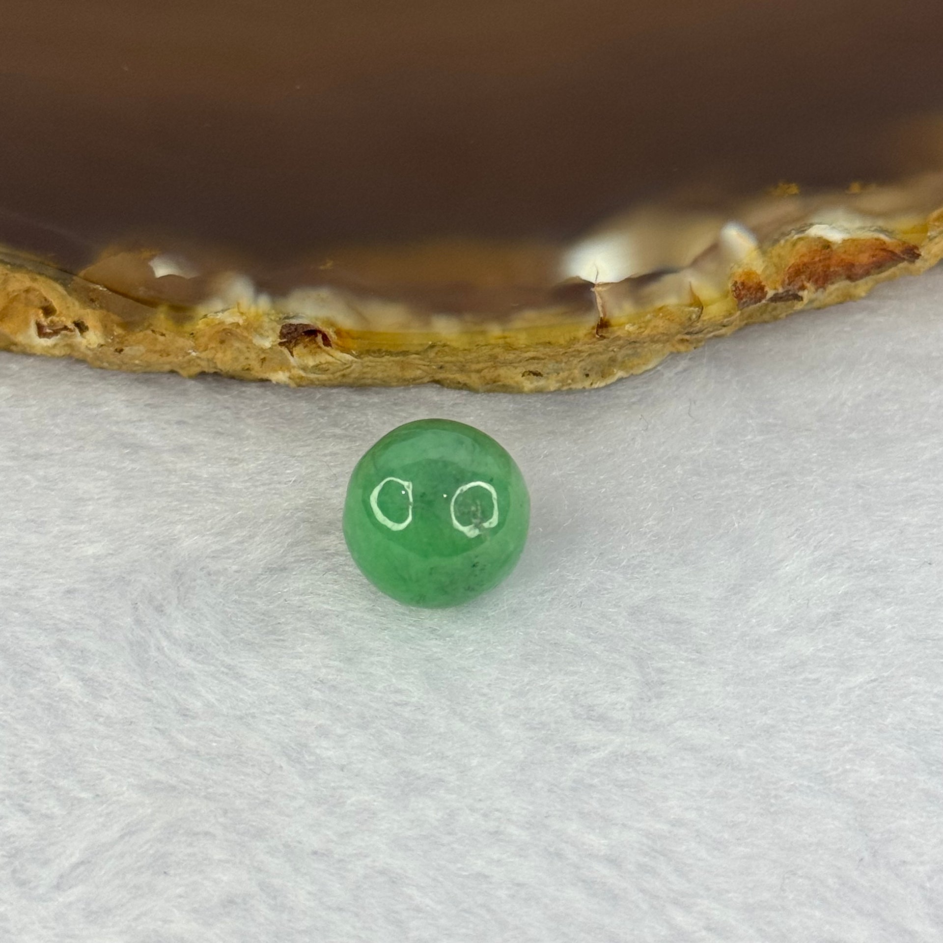 Type A Green Jadeite Bead for Bracelet/Necklace/Earrings/Ring 2.41g 11.4mm - Huangs Jadeite and Jewelry Pte Ltd