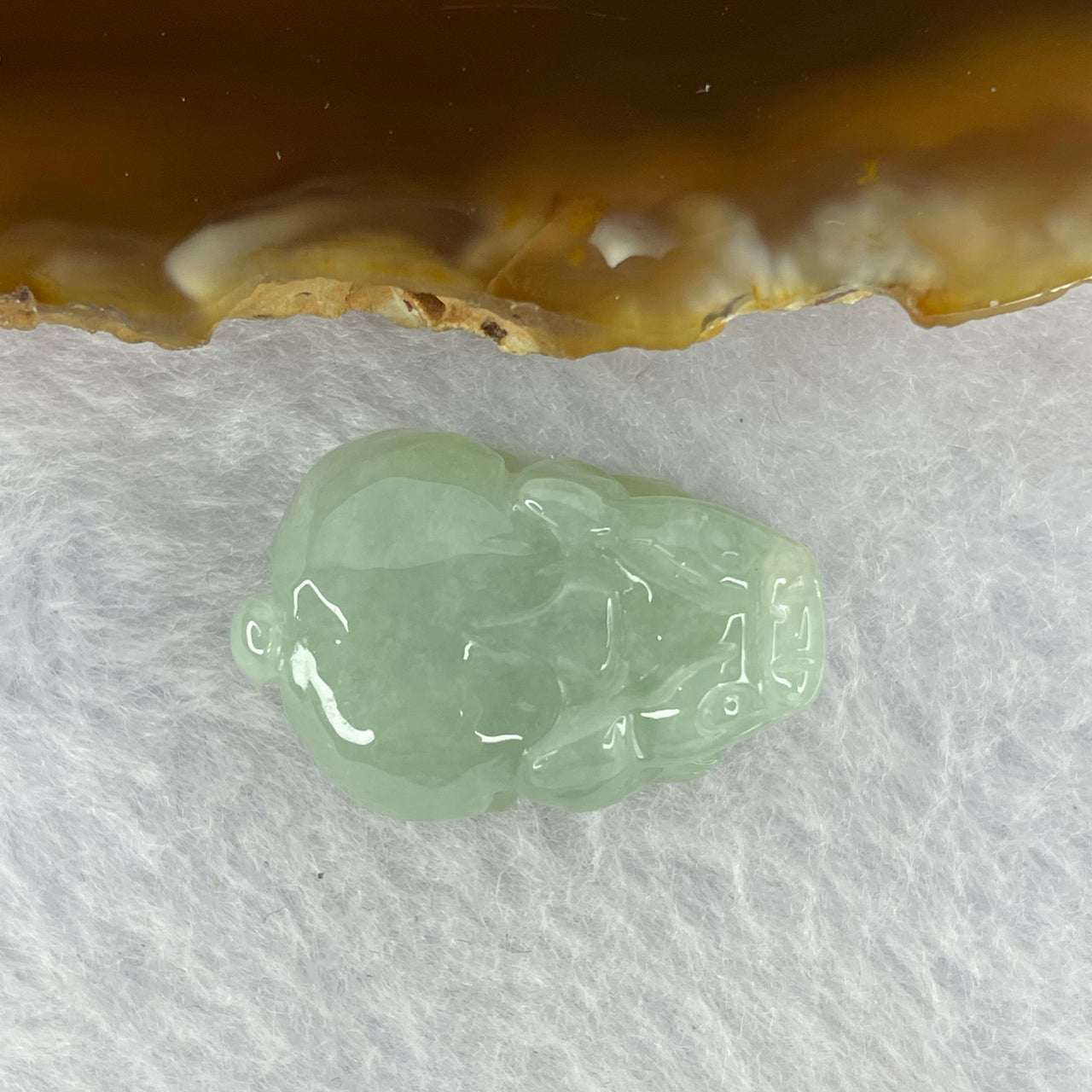 Type A Jelly Light Green Jadeite Pixiu Pendent A货浅 绿色翡翠貔貅牌 8.08g 23.6 by 16.3 by 10.5 mm - Huangs Jadeite and Jewelry Pte Ltd