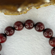 Natural Blood Zitan Beads Bracelet 天然血檀木手链 13.35g 17.5cm 11.9mm 17 Beads - Huangs Jadeite and Jewelry Pte Ltd