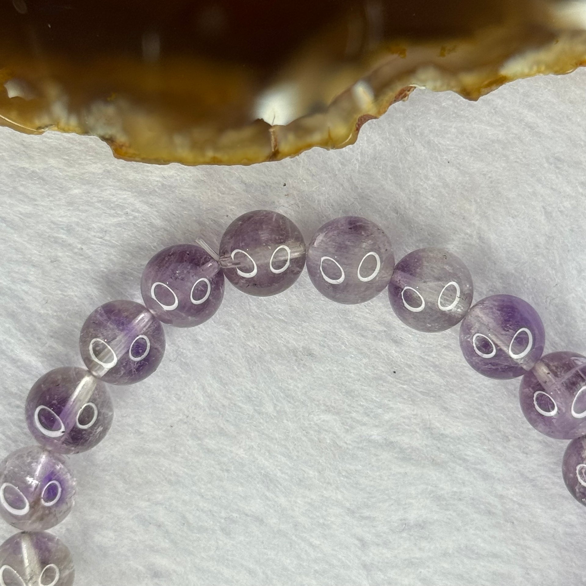 Natural Super 7 Amethyst Beads Bracelet 天然紫超七手链 22.03g 16cm 9.4mm 21 Beads - Huangs Jadeite and Jewelry Pte Ltd