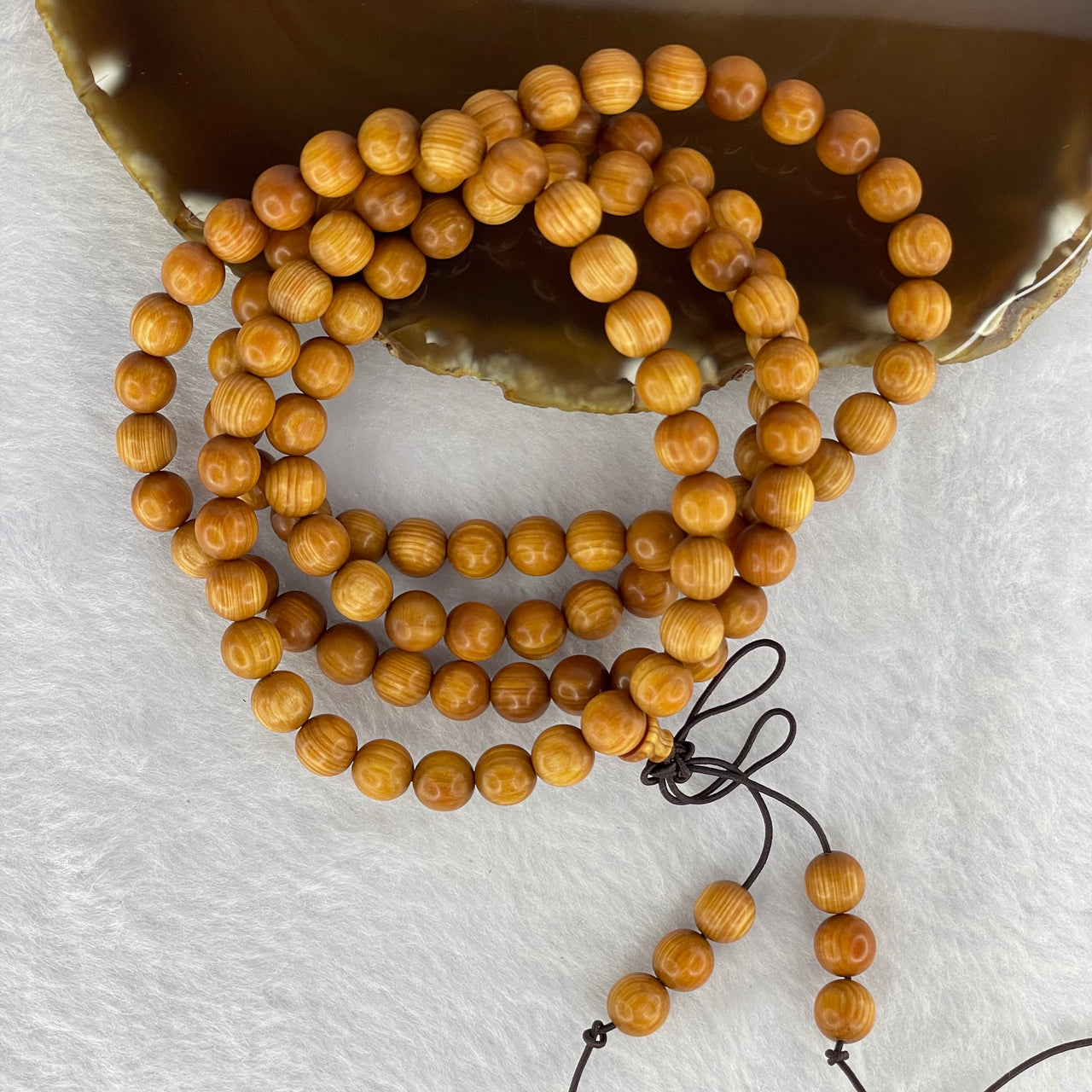 Natural Yabai Wood 崖柏 Beads Necklace 28.60g 7.9 mm 112+6 Beads - Huangs Jadeite and Jewelry Pte Ltd