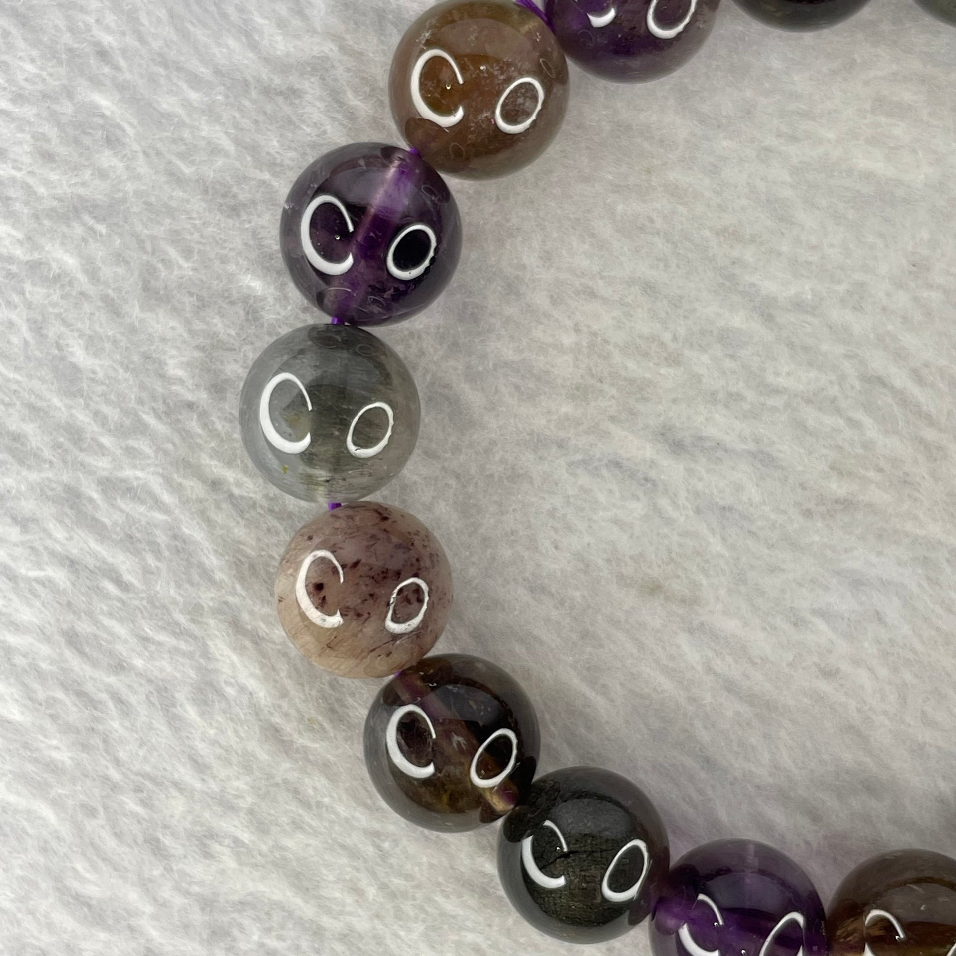 Natural Auralite Crystal Bracelet 极光手链 35.43g 11.4 mm 18 Beads - Huangs Jadeite and Jewelry Pte Ltd