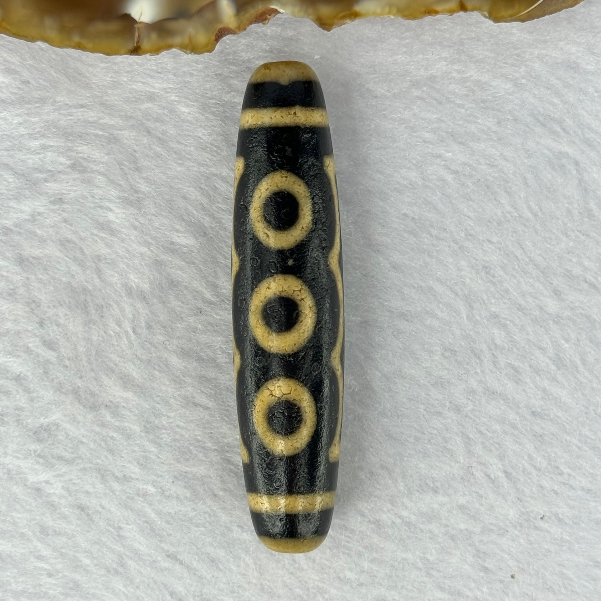 Natural Powerful Tibetan Old Oily Agate 5 Eyes Dzi Bead Heavenly Master (Tian Zhu) 五眼天诛 13.19g 55.3 by 12.5mm - Huangs Jadeite and Jewelry Pte Ltd