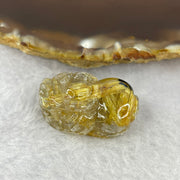 Above Average Grade Natural Golden Rutilated Quartz Pixiu Charm for Bracelet 天然金发水晶貔貅 10.47g 27.2 by 17.2 by 13.4mm - Huangs Jadeite and Jewelry Pte Ltd