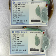 Type A Sky Blue Jadeite Pixiu Pair  40.26g 50.7 by 26.4 by 14.3 mm and 38.99g 49.7 by 25.3 by 14.2 mm - Huangs Jadeite and Jewelry Pte Ltd