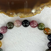 Good Grade Natural Tourmaline Beads Bracelet 好的天然碧玺珠手链 29.21g 16cm 9.9mm 20 Beads - Huangs Jadeite and Jewelry Pte Ltd