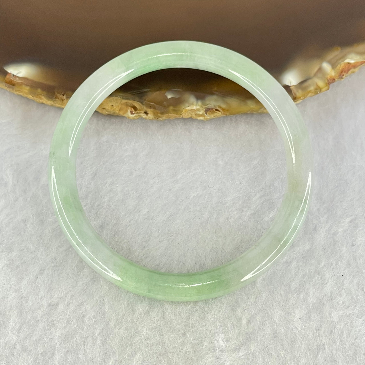 Type A Lavender and Green Jadeite Baby Bangle Internal Diameter 44.4mm 12.38g 5.1 by 5.7mm