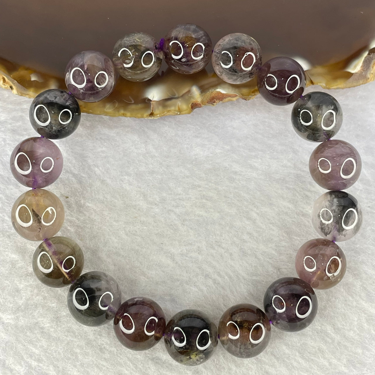 Natural Auralite Crystal Bracelet 极光手链 36.91g 11.8 mm 17 Beads - Huangs Jadeite and Jewelry Pte Ltd