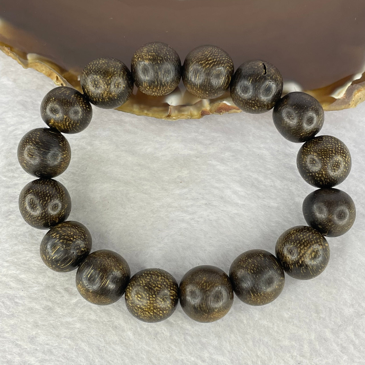 Natural Old Wild Malaysia Agarwood Bracelet (Sinking Type) 天然老野生马来西亚沉香手链 24.41g 18.5cm 14.1mm 16 Beads - Huangs Jadeite and Jewelry Pte Ltd