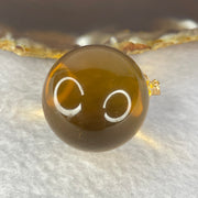 Natural Amber in 18k 750 Yellow Gold Clasp 12.07g Diameter 28.2mm - Huangs Jadeite and Jewelry Pte Ltd