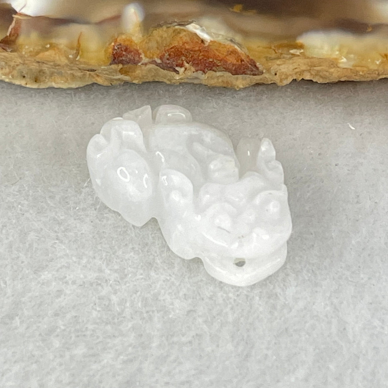 Type A Faint Lavender Jadeite Pixiu Charm 2.84g 19.1 by 11.2 by 6.9mm