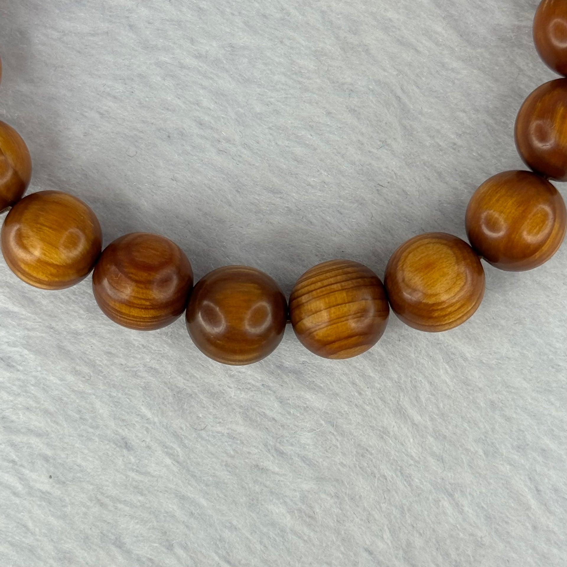 Natural Old Yabai Thuja Wood Beads Bracelet 老树崖柏手链 9.90g 16.5cm 10.1mm 19 Beads - Huangs Jadeite and Jewelry Pte Ltd