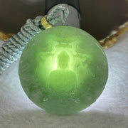 Grand Master Deep Sky Blue Jadeite 9 Dragons Buddha 69.97g 55.2 by 10.7mm - Huangs Jadeite and Jewelry Pte Ltd