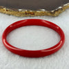 Natural Red Cinnabar Bangle with Inscription 28.10g Internal Diameter 63.4mm 9.4 by 6.0mm