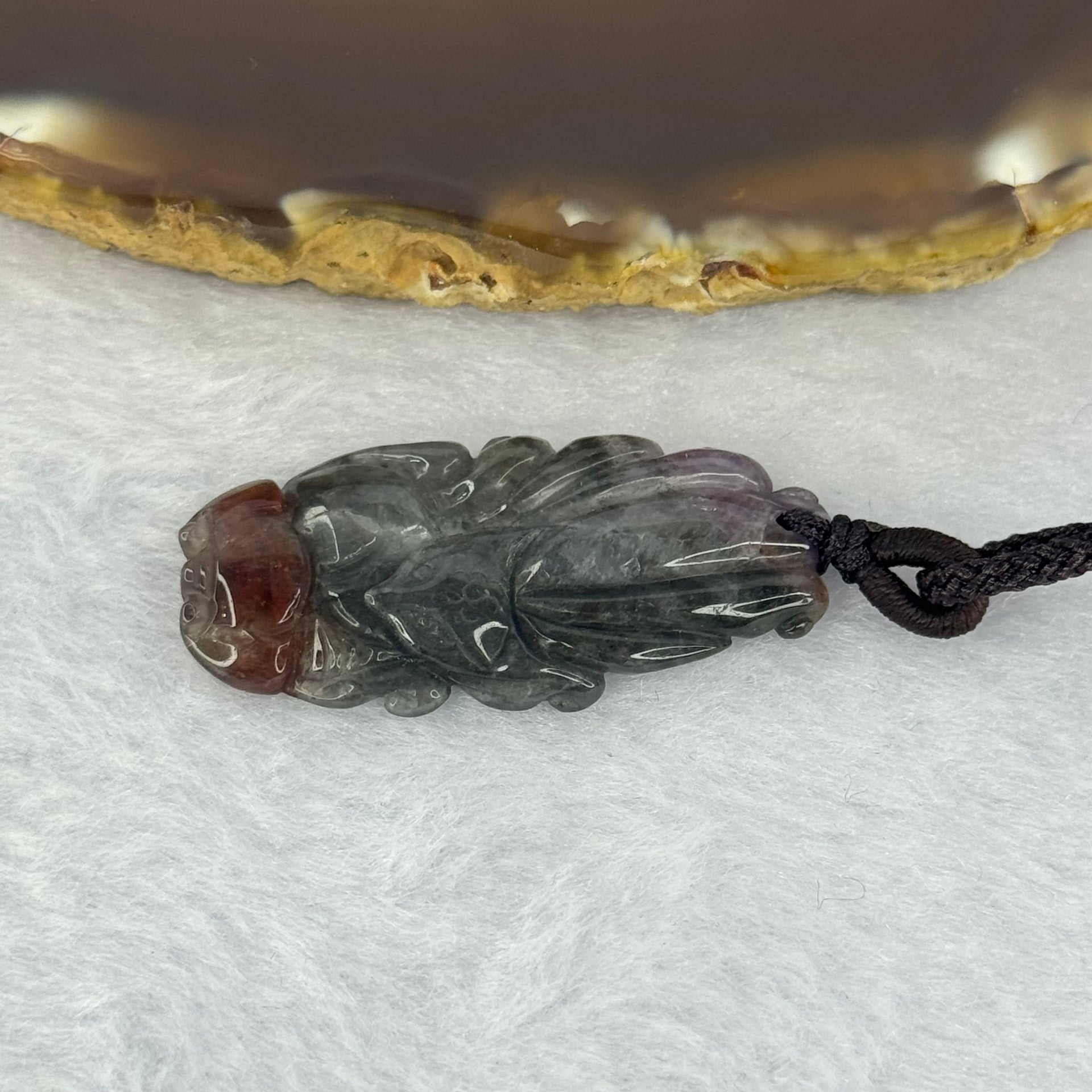 Natural Auralite 23 Nine Tail Fox Pendent 天然极光23九尾狐牌 6.29g 37.8 by 18.3 by 5.5mm - Huangs Jadeite and Jewelry Pte Ltd