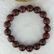 Natural Blood Zitan Beads Bracelet 天然血檀木手链 13.35g 17.5cm 11.9mm 17 Beads - Huangs Jadeite and Jewelry Pte Ltd