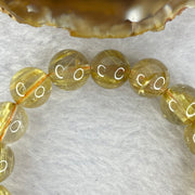 Good Grade Natural Golden Rutilated Quartz Beads Bracelet 天然金发晶珠手链 32.96g 16cm 11.2 mm 17 Beads - Huangs Jadeite and Jewelry Pte Ltd