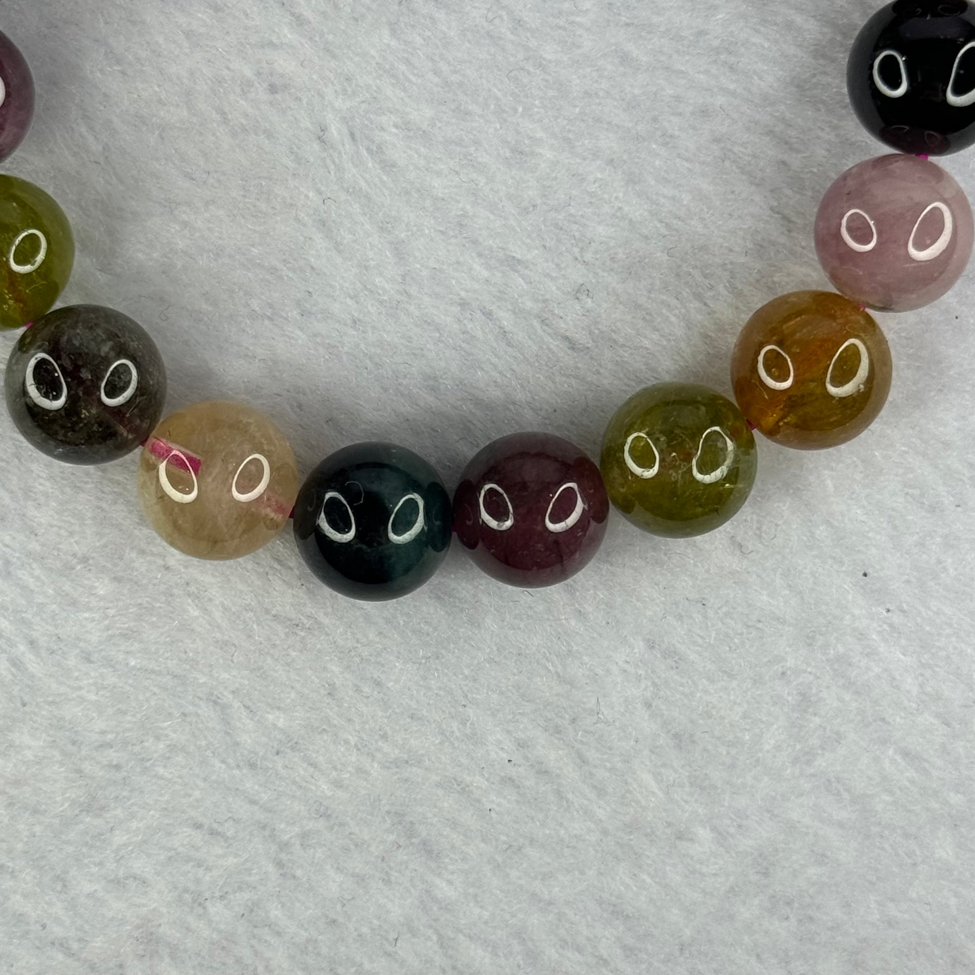 Good Grade Natural Tourmaline Beads Bracelet 好的天然碧玺珠手链 32.10g 16.5cm 10.3mm 19 Beads - Huangs Jadeite and Jewelry Pte Ltd