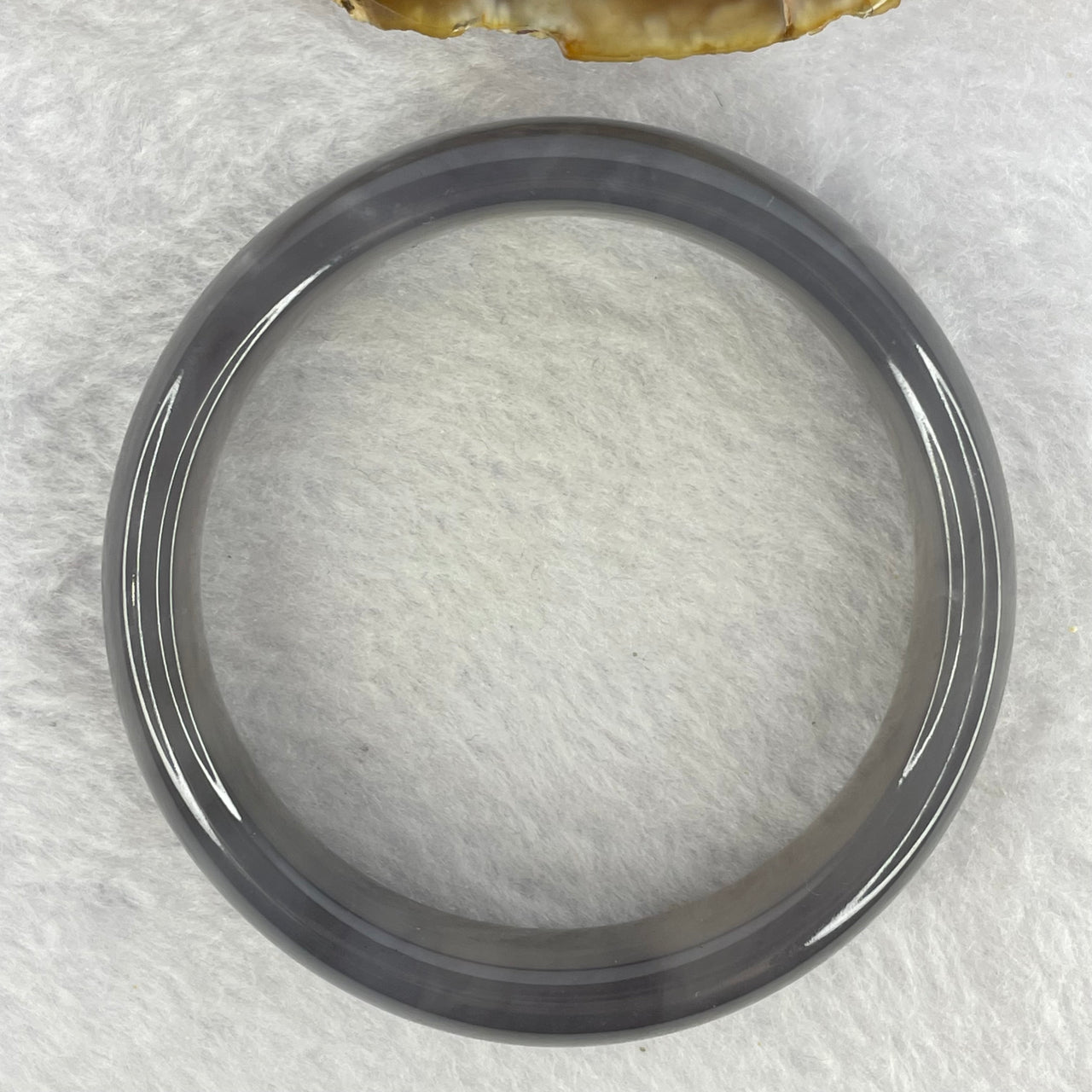 Natural Dark Grey Agate Bangle 48.57g Inner Diameter 53.9mm 14.6 by 7.6mm - Huangs Jadeite and Jewelry Pte Ltd