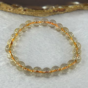 Natural Golden Rutilated Quartz Beads 天然金发水晶手链 15.35g 15.5cm 7.8mm 25 Beads - Huangs Jadeite and Jewelry Pte Ltd