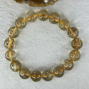 Natural Golden Rutilated Quartz Beads 天然金发水晶手链 42.73g 18cm 12.4mm 17 Beads - Huangs Jadeite and Jewelry Pte Ltd