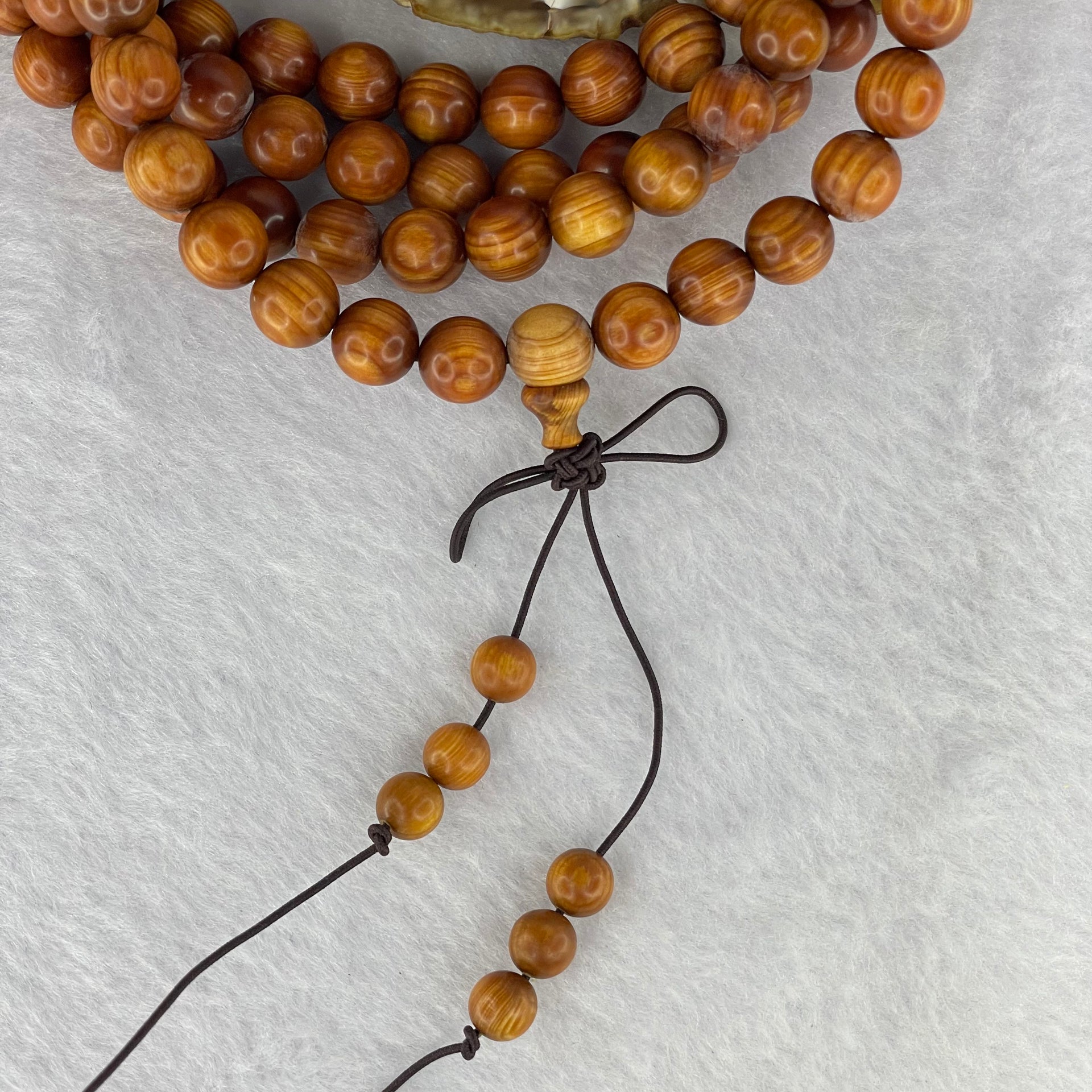 Natural High Oil Yabai Wood 高油崖柏 Beads Necklace 63.26g 10.2mm 111 Beads / 7.8 mm 6 Beads - Huangs Jadeite and Jewelry Pte Ltd