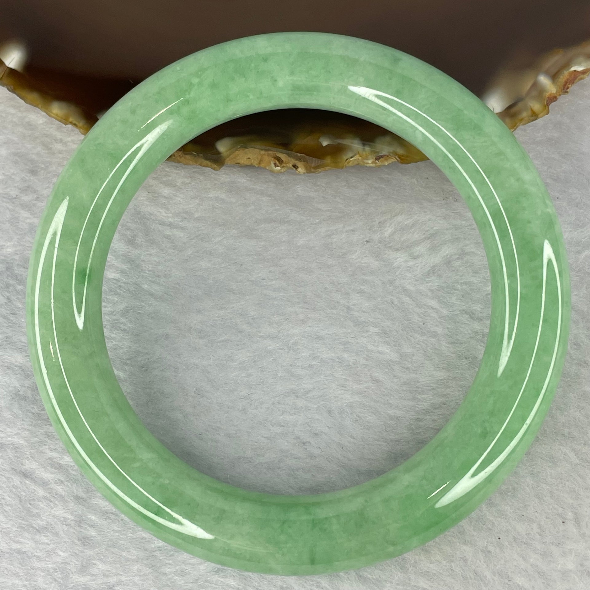 Rare High End Type A Translucent Full Intense Apple Green Jadeite Bangle 罕见高端 A 货全浓苹果绿翡翠手镯 365.01 cts 73.00g Inner diameter 58.15mm External Diameter 80.70mm 11.2 by 11.3mm (Close to Perfect) with NGI Cert No. 16813547 - Huangs Jadeite and Jewelry Pte Ltd