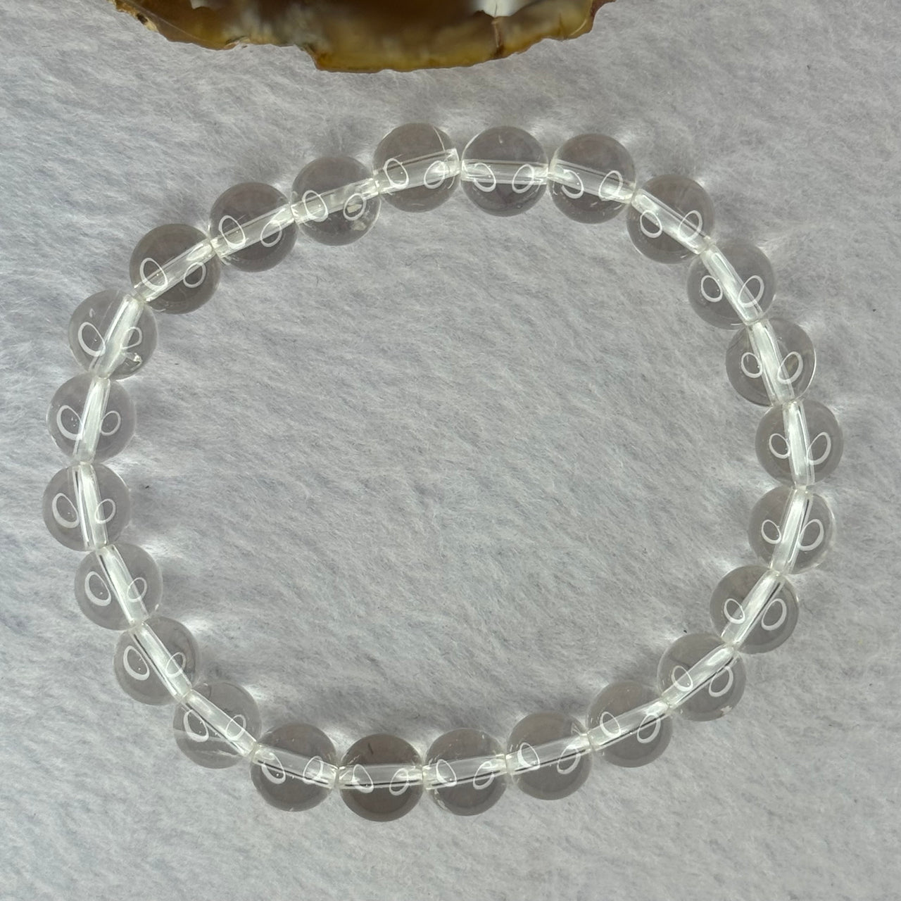 Natural Clear Quartz Bracelet 天然白水晶手链 18.61g 16.5cm 8.4mm 24 Beads