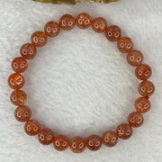 Good Grade Natural Sunstone, Heliolite and Aventurine Feldapar Beads Bracelet 天然金太阳日光石珠手链 15.34g 15.5 cm 8.0 mm 24 Beads - Huangs Jadeite and Jewelry Pte Ltd