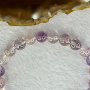 Natural Super 7 Amethyst Beads Bracelet 天然紫超七手链 14.62g 15.5cm 7.9mm 24 Beads - Huangs Jadeite and Jewelry Pte Ltd