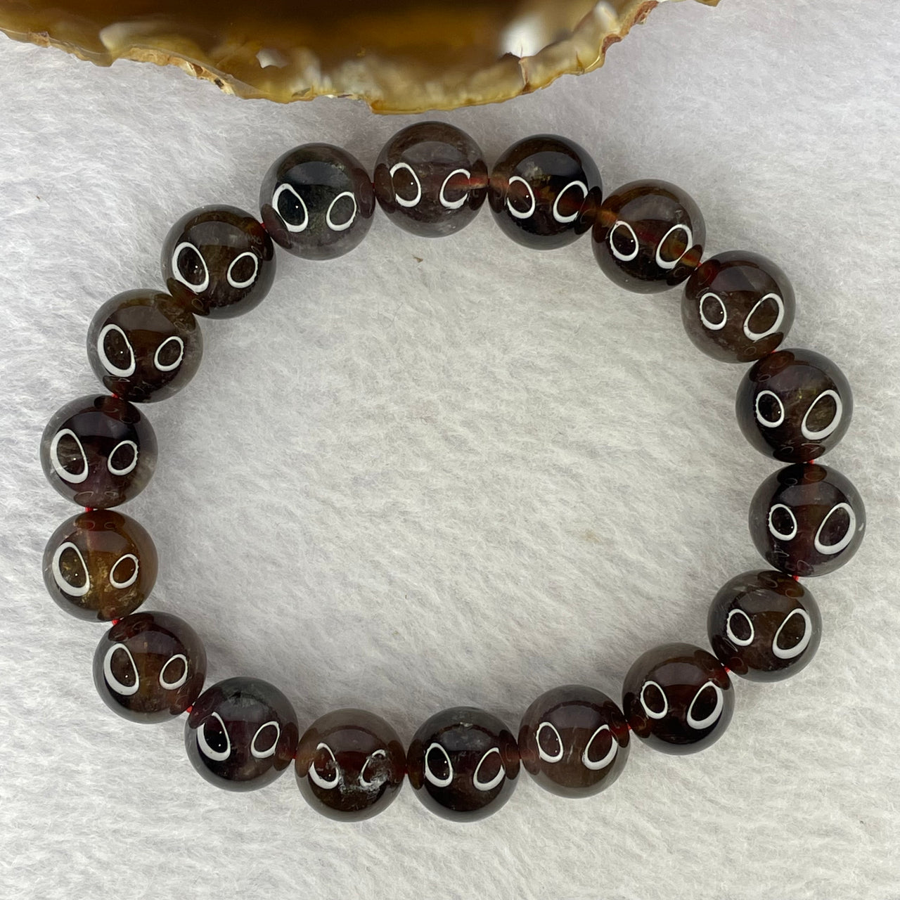 Natural Auralite Crystal Bracelet 极光手链 46.01g 12.4 mm 18 Beads - Huangs Jadeite and Jewelry Pte Ltd