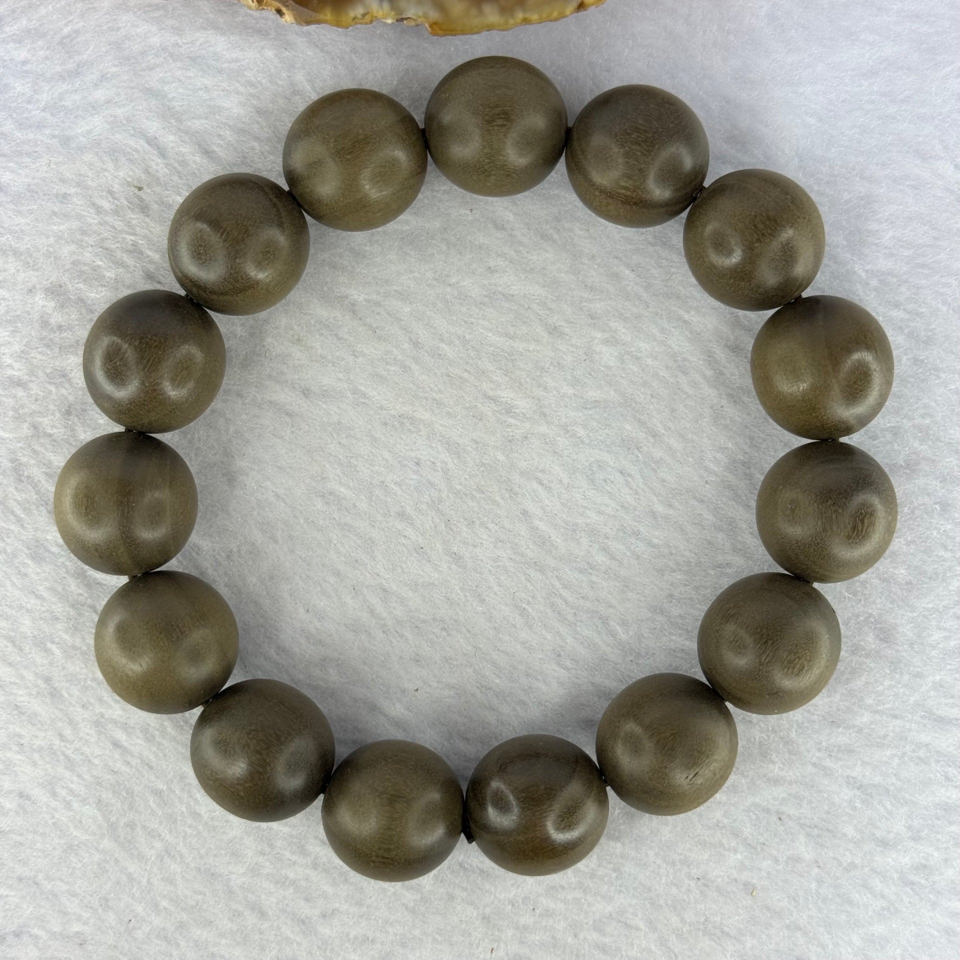 Rare Wild Indian Old Mountain Sandalwood Buried Underground Beads Bracelet 印度老山檀手链 埋土里的野生 19.62g 15.1 mm 15 Beads - Huangs Jadeite and Jewelry Pte Ltd