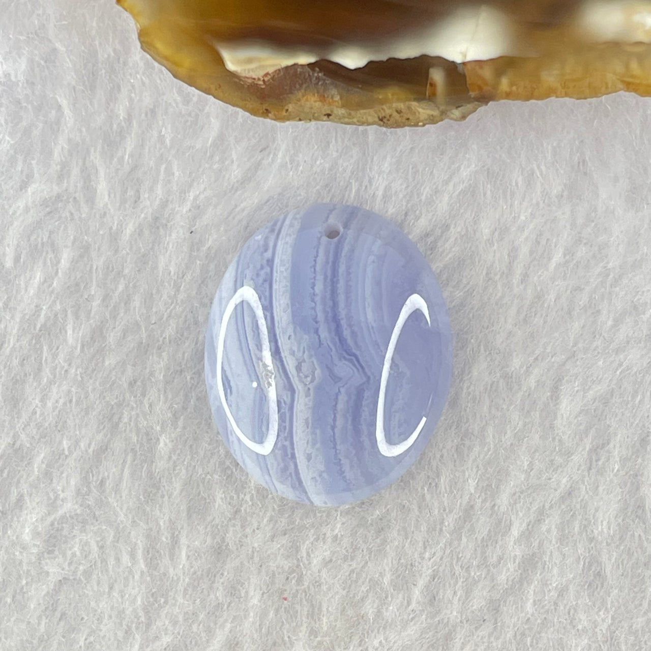 Natural Blue Lace Agate Pendant 4.13g 23.3 by 19.0 by 6.7mm