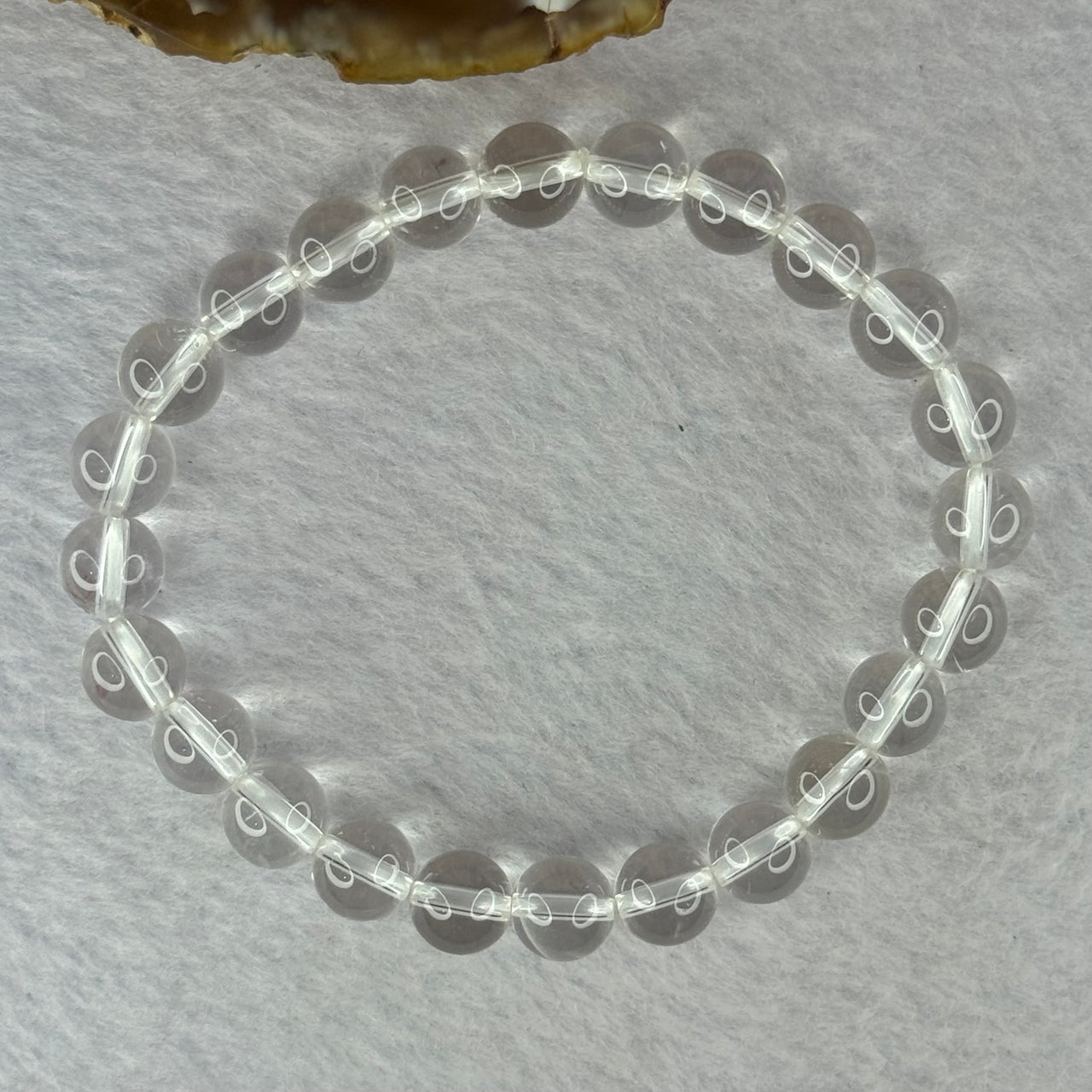 Natural Clear Quartz Bracelet 天然白水晶手链 18.71g 16.5cm 8.4mm 24 Beads