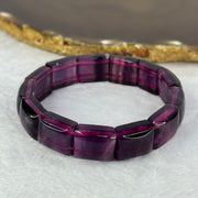 Natural Dark Purple Fluorite Bracelet 42.21g 16cm 14.7 by 12.7 by 7.7mm 13 pcs - Huangs Jadeite and Jewelry Pte Ltd