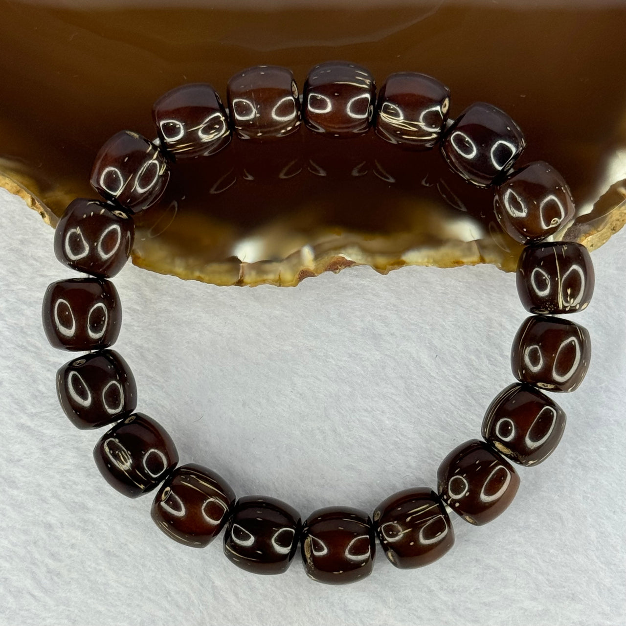 Old Bodhi Seed Beads Bracelet 紫金鼠手链 19.49g 18.5cm 11.1mm 19 Beads