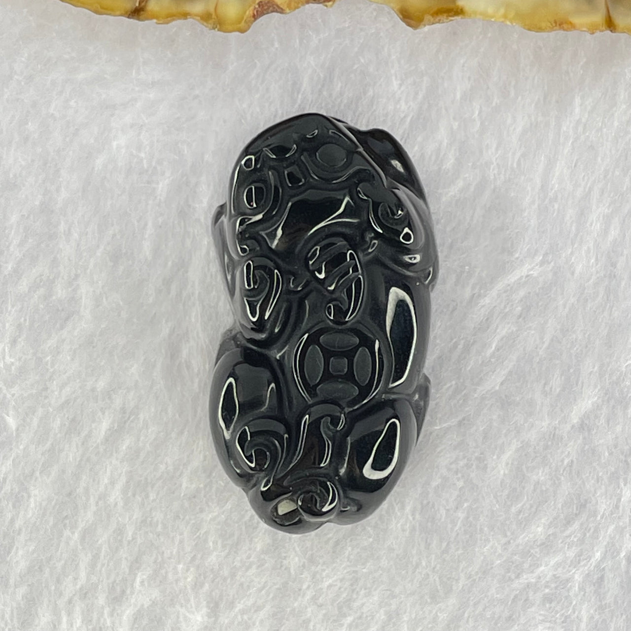 Black Obsidian Pixiu Charm 12.73g 32.7 by 18.3 by 13.8mm