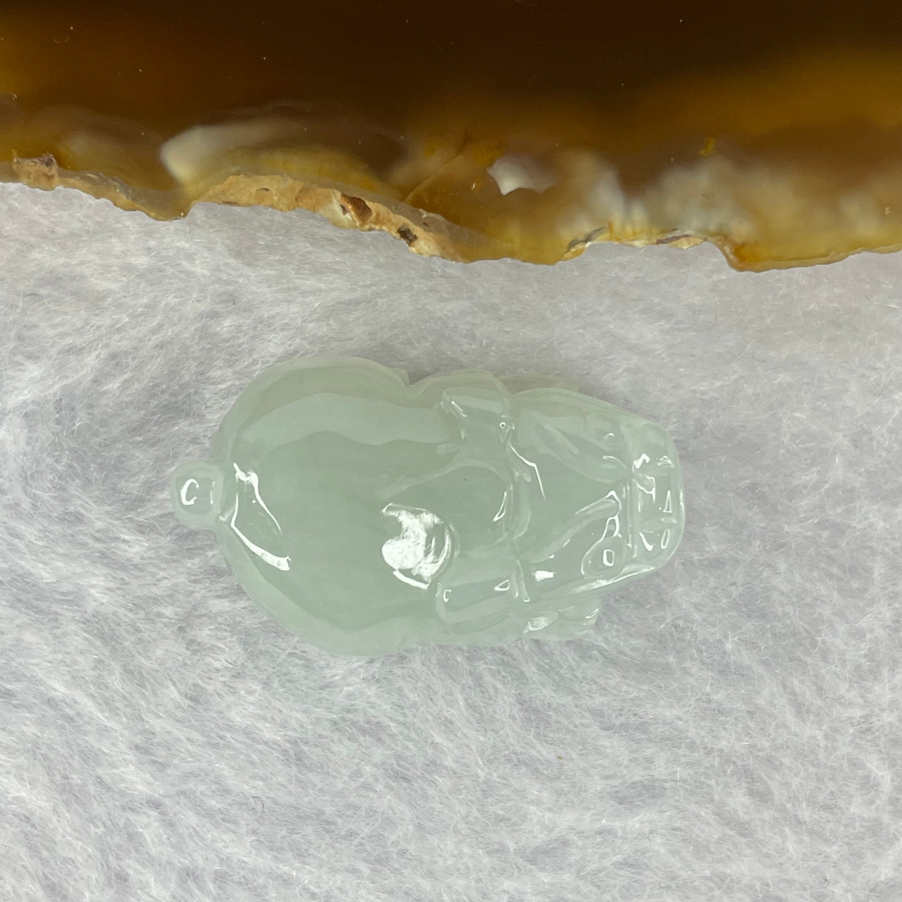 Type A Jelly Light Green  Lavender Jadeite Pixiu Pendent A货浅绿紫色翡翠貔貅牌 9.11g  26.2 by 15.8 by 10.7 mm - Huangs Jadeite and Jewelry Pte Ltd