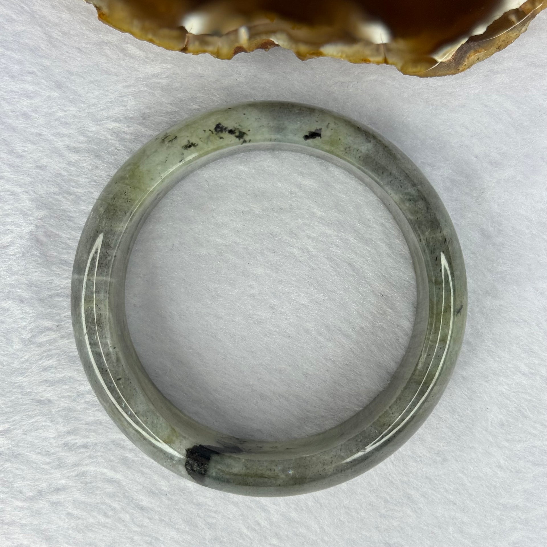 Natural Labradorite Bangle 68.43g 19.2 by 8.5mm Inner Diameter 55.3cm - Huangs Jadeite and Jewelry Pte Ltd