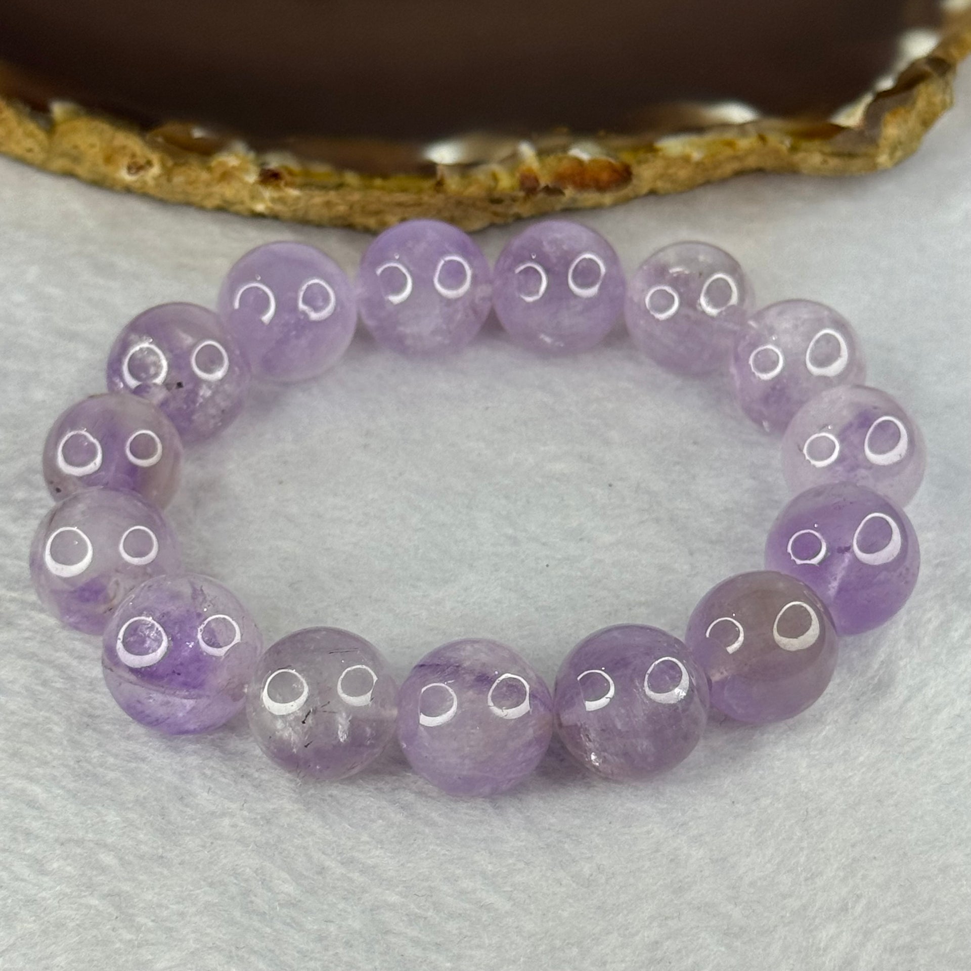 Natural Super 7 Amethyst Beads Bracelet 天然紫超七手链 60.00g 18.5cm 14.8mm 15 Beads - Huangs Jadeite and Jewelry Pte Ltd