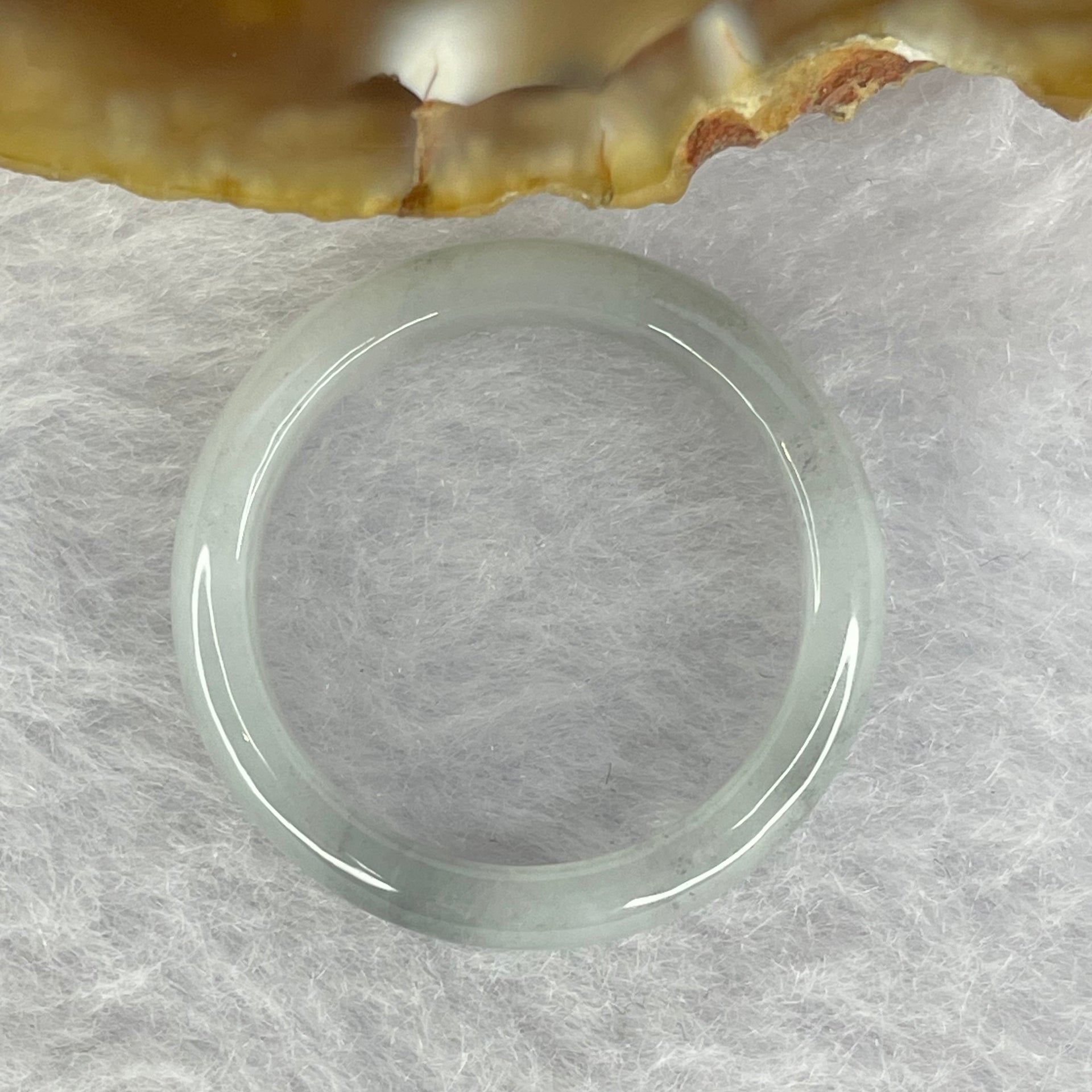 Type A Light Grey with Dark Grey Patches Jadeite Ring 2.52g 4.8 by 3.0mm US 8.75 HK 19.5 - Huangs Jadeite and Jewelry Pte Ltd