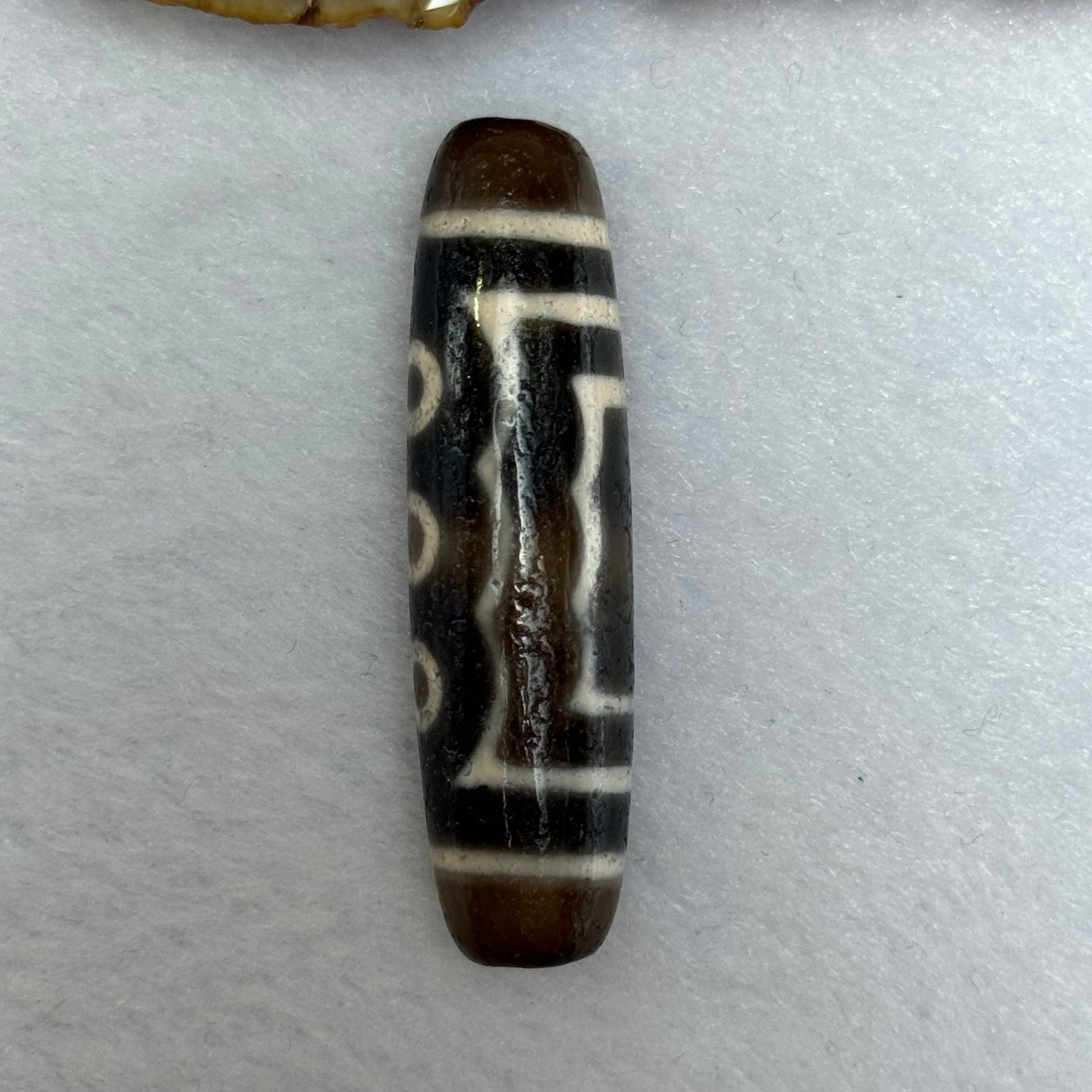 Natural Powerful Tibetan Old Oily Agate 5 Eyes Dzi Bead Heavenly Master (Tian Zhu) 五眼天诛 12.43g 47.9 by 12.7mm - Huangs Jadeite and Jewelry Pte Ltd