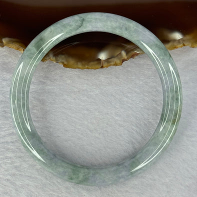 Type A Deep Lavender and Green Piao Hua Jadeite Bangle 34.03g Internal Diameter 55.8mm 8.0 by 8.0mm (Internal Line)