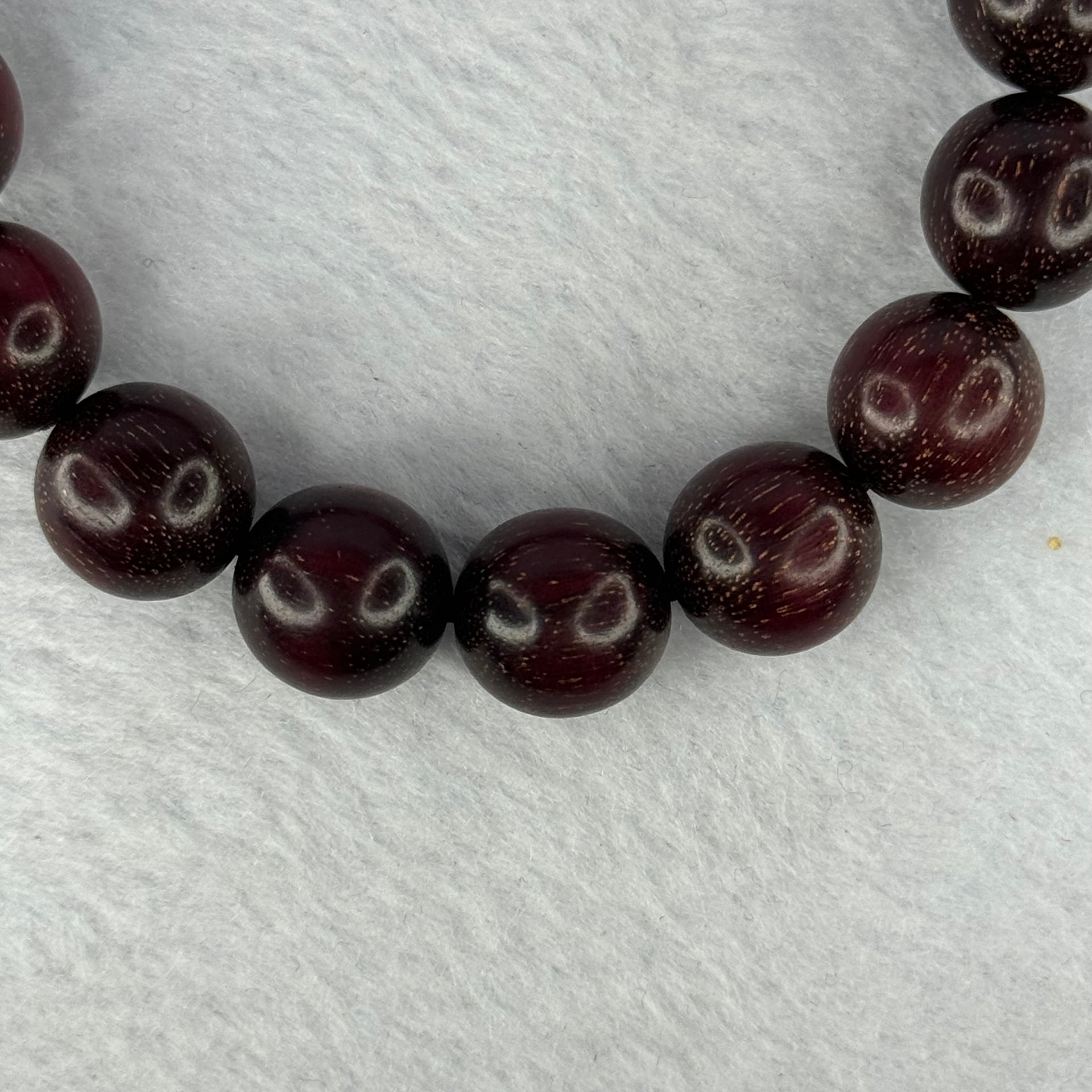 Natural Blood Zitan Beads Bracelet 天然血檀木手链 14.09g 18cm 12.0mm 17 Beads - Huangs Jadeite and Jewelry Pte Ltd