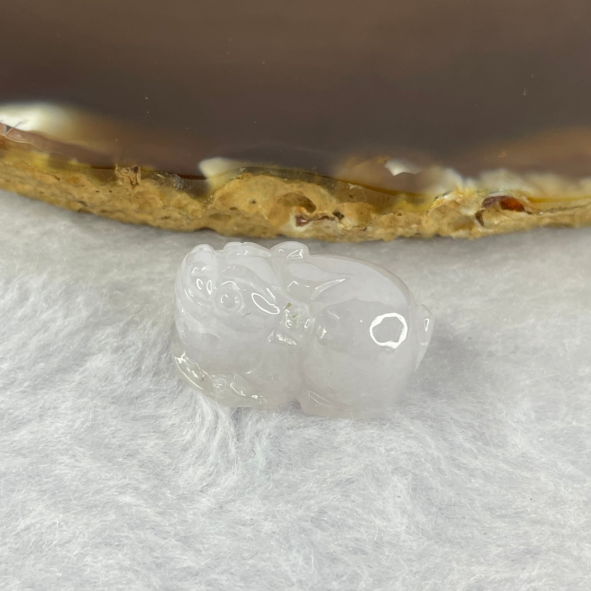 Type A Jelly Light Lavender Jadeite Pixiu Pendent A货浅紫色翡翠貔貅牌 6.62g 22.0 by 11.8 by 12.5 mm - Huangs Jadeite and Jewelry Pte Ltd